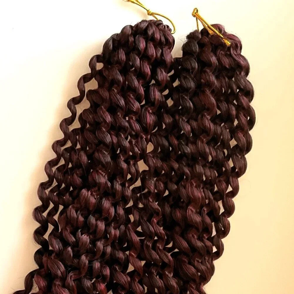 NEW BURGUNDY OMBRE SPRING TWIST HAIR EXTENSIONS 2 PACK